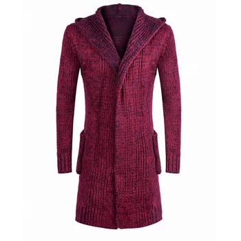 

Sweater Men Hooded 2018 New Arrival Autumn Winter Warm Clothes Men's Wear with Long Style Cardigan Sweater Knitted Sweater Dress