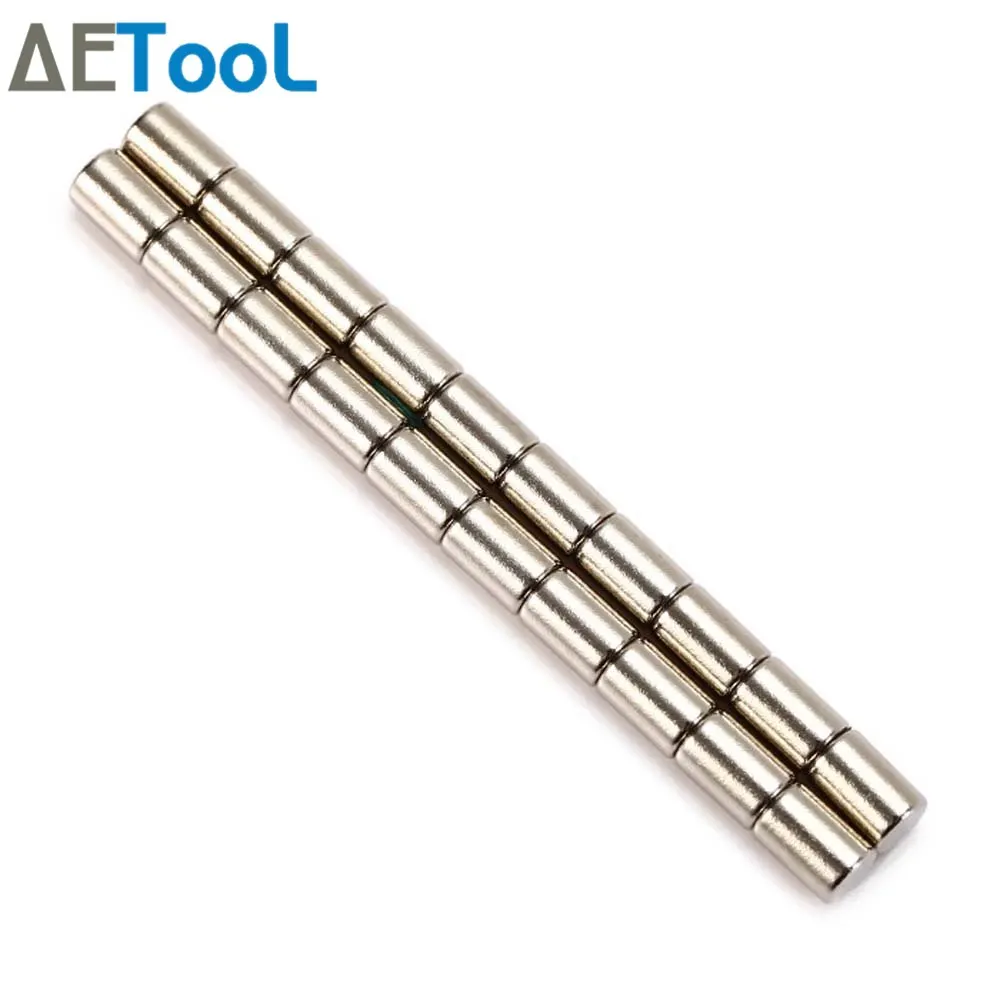 

AETool D4 x 6 Round NdFeB Neodymium Disc Magnets Dia 4mm x 6mm N38 Super Powerful Strong Rare Earth NdFeB Magnet 4*6