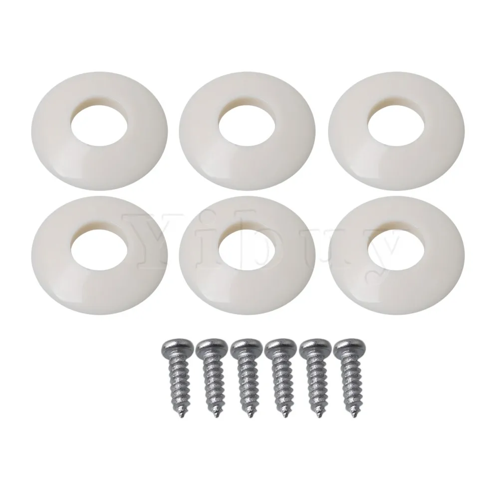 Yibuy White Plastic Guitar Tuner Ferrules Washers Gasket w/Screws for