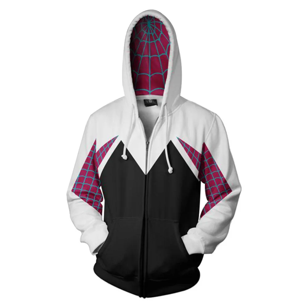 

Spiderman Gwen Stacy Hoodie Adult Pullover Spider-Man Into the Spider-Verse Venom Gwen Stacy Hoodie Sweatshirt Cosplay
