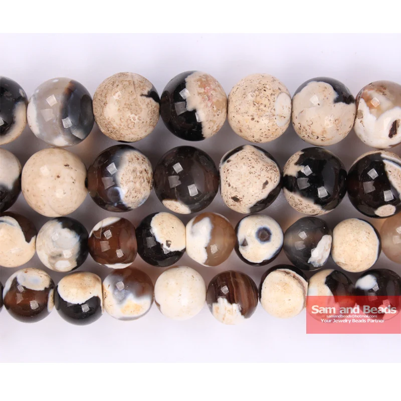 

Factory Price Natural Stone White Fire Agates Beads 16"/Strand 4 6 8 10 12MM Pick Size WFA01