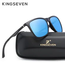 KINGSEVEN Дизайнерские Мужские поляризационные Квадратные Солнцезащитные очки, модные мужские очки с алюминиевыми ножками, УФ-защита N7536