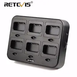 Новый Retevis RTC21 шестисторонних Зарядное Устройство Радио/Батарея Зарядное устройство для Retevis RT21 RT24 для отель/ресторан/ супермаркет Walkie Talkie