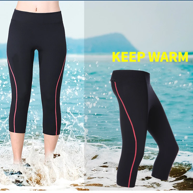 

Women Professional Black Long sleeve Diving Pants 1.5mm Neoprene Scuba Snorkeling Wetsuit Keep warm Surfing Pants