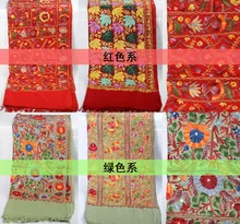 Nepal national features, 100% pure manual embroidery, ms pure wool shawls scarf silk scarves for women