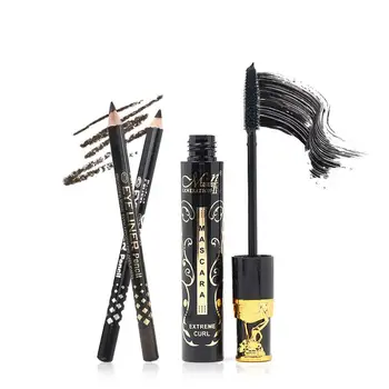 

BearPaw Curl Mascara with Brush Head Set with Gift Eyebrow Pencil Eyeliner Pen Waterproof Makeup Set