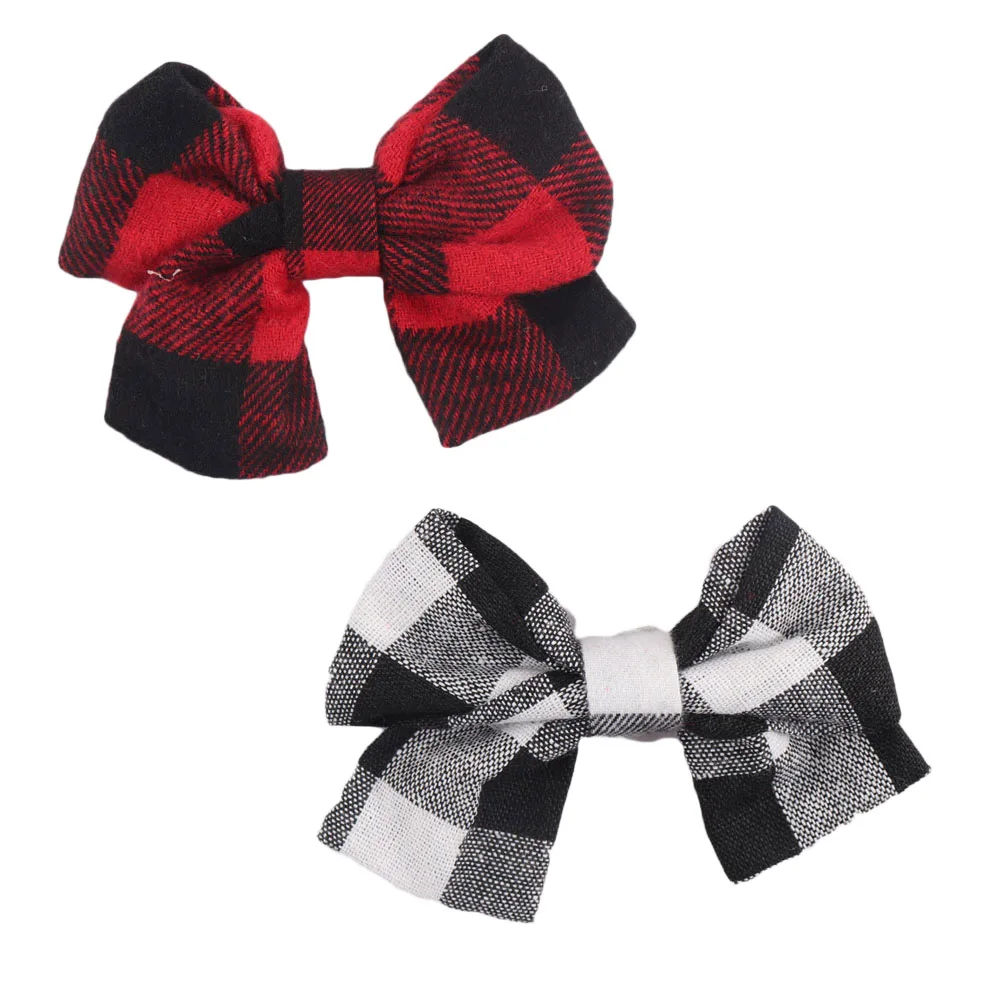 2 шт./компл. 4 5 ''обувь для девочек Лен плед Hairgrips Hairbow аксессуары волос с