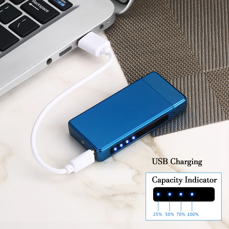 Двойная дуговая Индукционная Зажигалка плазменная USB меняющая ветрозащитная