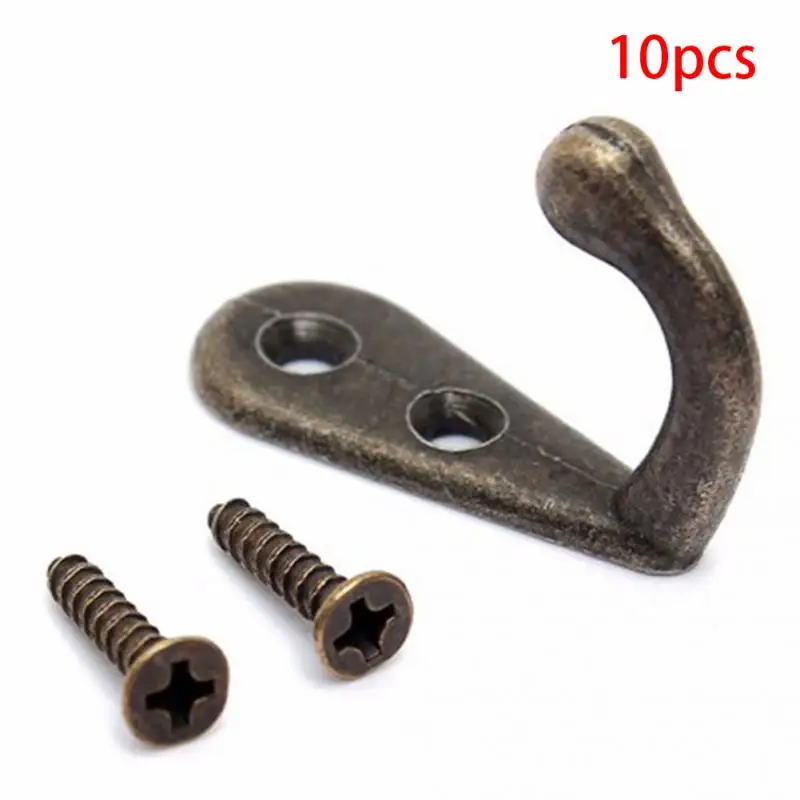 32x14mm 10 шт. настенные двери металлические антикварные Крючки вешалка для ключей одежда пальто шляпа сумки полотенца - Цвет: 32x14mm