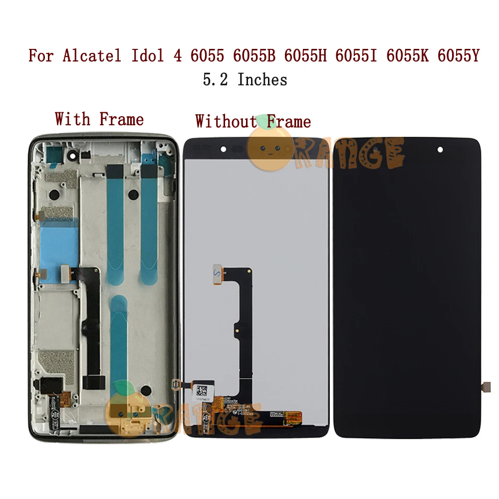 

Sensor Monitor Assembly Frame For Alcatel One Touch Idol 4 LTE 6055 6055P 6055Y 6055B 6055K Lcd Display Touch Screen Glass