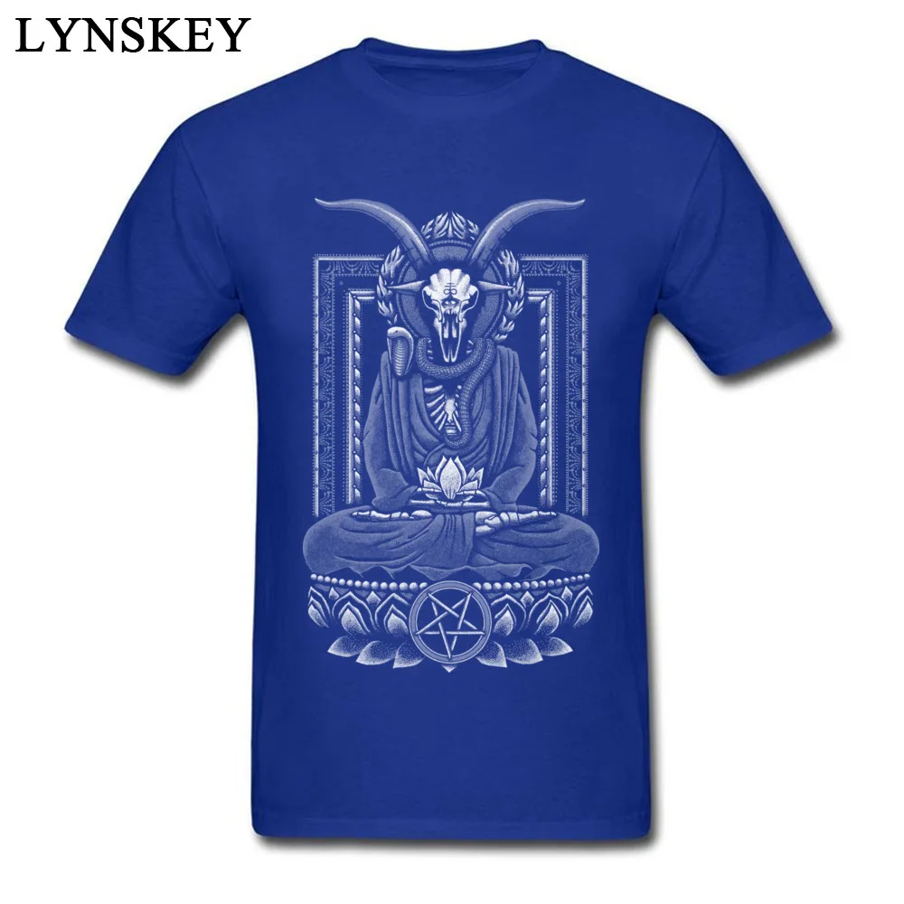Male T Shirt Coupons Cool Tops T Shirt Summer/Autumn Cotton Crew Neck Short Sleeve Funny Baphomet Nirvana White Halftone Tee-Shirt Baphomet Nirvana White Halftone blue