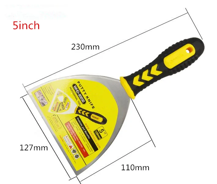 1pcs 2/3/4/5 inch putty knife Scraper Shovel Carbon Steel Plastic Handle Plastering hand Tool