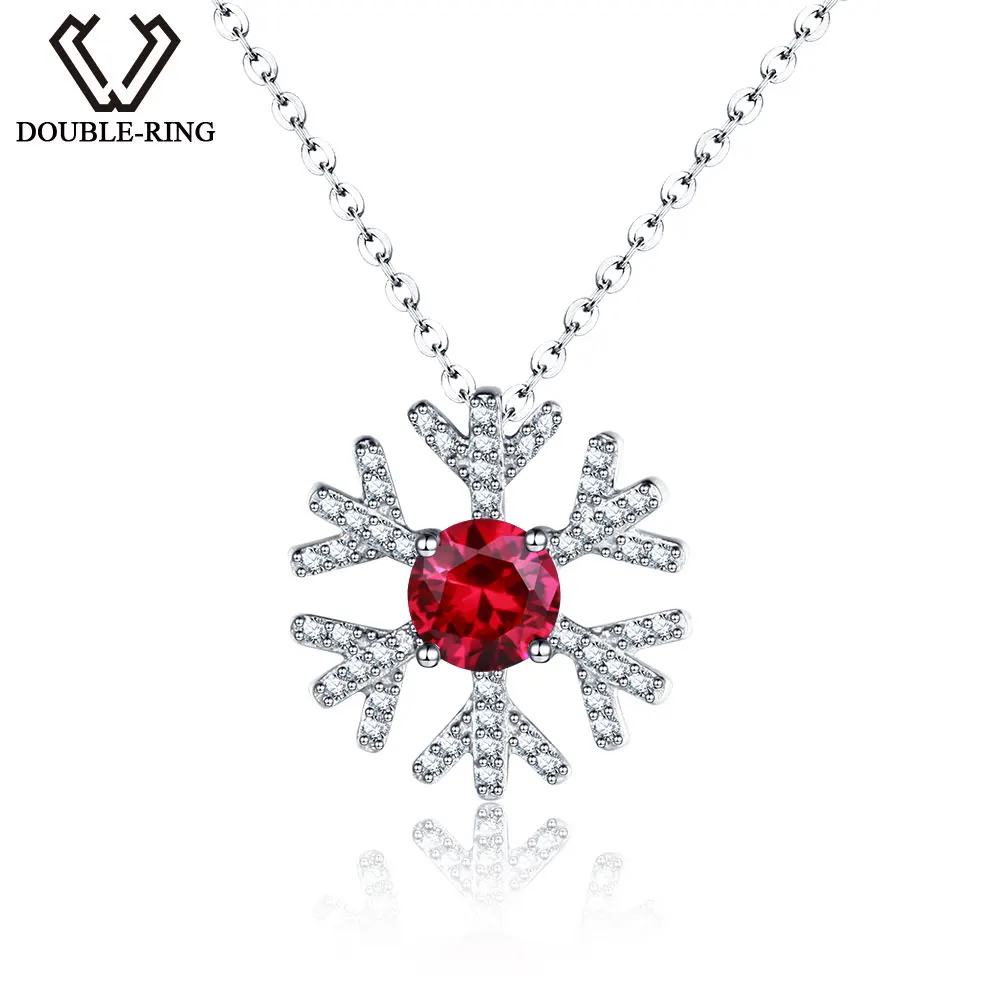 DOUBLE R Genuine Solid 925 Sterling Silver snowflake Pendants Created