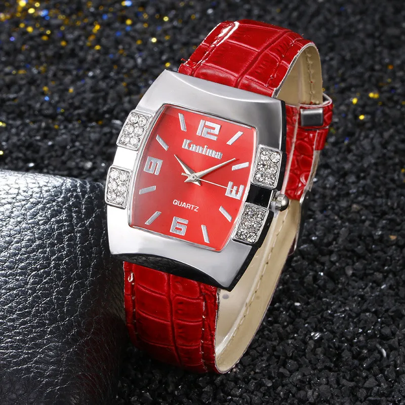 

Personality Barrel-shaped Arabic Digital Rhinestone Scale Belt Ladies Watch Quartz Watch Multiple Colors
