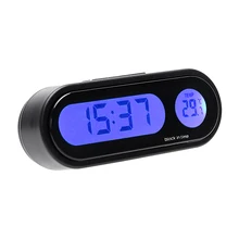 LEEPEE украшение автомобиля 2 в 1 термометр аксессуары для интерьера украшения автомобиля Декор синий светильник цифровые часы автомобиль-Стайлинг