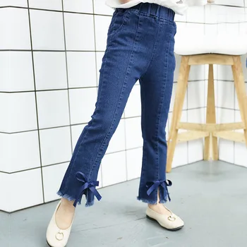 

New Pattern Children's Garment Children Pants Jeans Girl Bell-bottoms Trousers