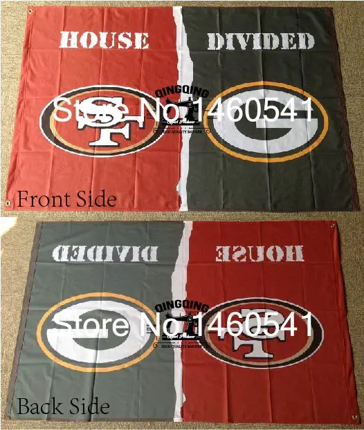 Saints San Francisco 49ers Green Bay Packers House Divided Flag