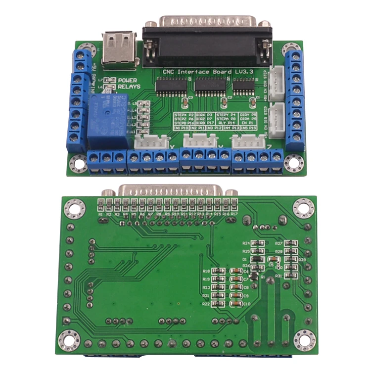 Mach3 5 оси ЧПУ breakout board интерфейс для шагового двигателя драйвер с одним usb кабель оси 1 комплект