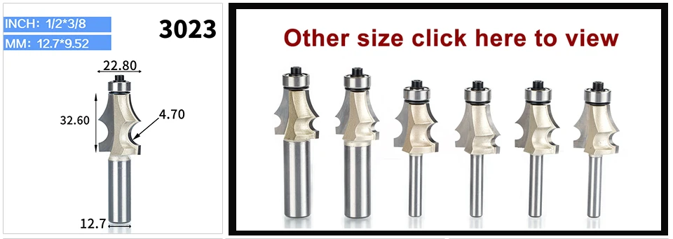 HUHAO 1pcs 1/2" 1/4" Shank Router Bits for Wood Drawing Line bit With Bearing Woodworking Tools two Flute endmill milling cutter