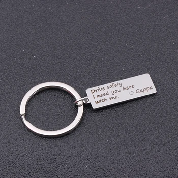 

Stainless Steel Keyring Name Private Custom Personalized Drive Safely I Need You Here With Me Couple Boyfriend Gift Men Women