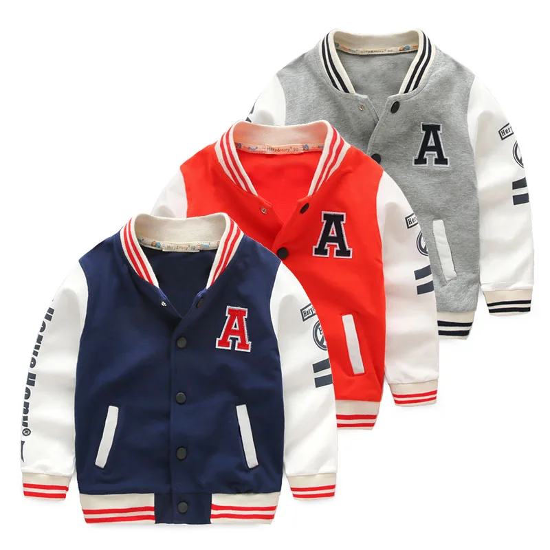 Male child color block decoration baseball uniform child sports top