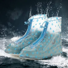 2017 Transparent Reusable Waterproof Shoes Cover Men Women Waterproof Non Slip Overshoes PVC Galochas Unisex Rain Shoes Cover