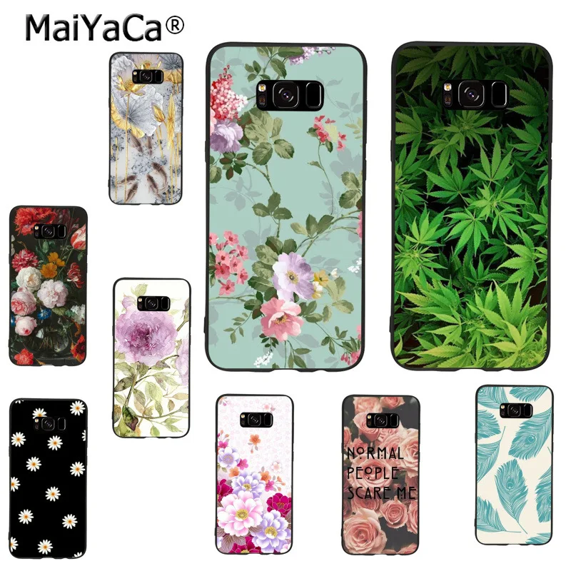 

MaiYaCa Plant flowers rose green daisy Bunny Ears mint Cactus phone case for samsung galaxy s8 s9plus s7 s6 note8 note 5 4 case