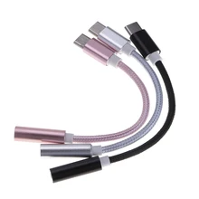 Тип C до 3,5 мм стерео микрофон наушники аудио быстрый адаптер питания плетеный кабель Шнур