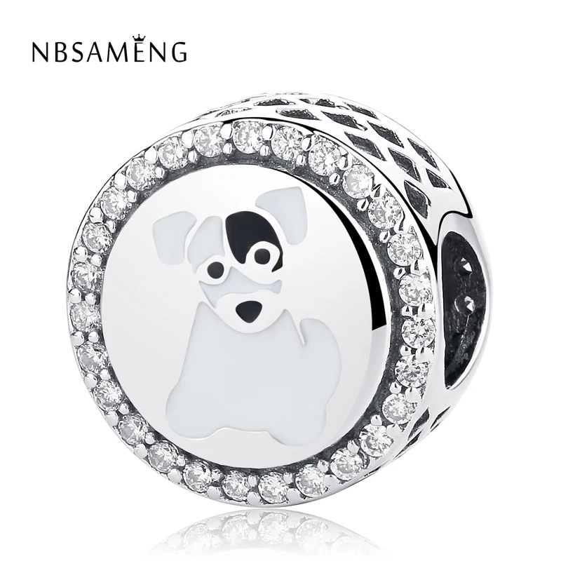 2018 Authentic S925 Sterling Silver Bead Cute Puppy Dog Charm Fit