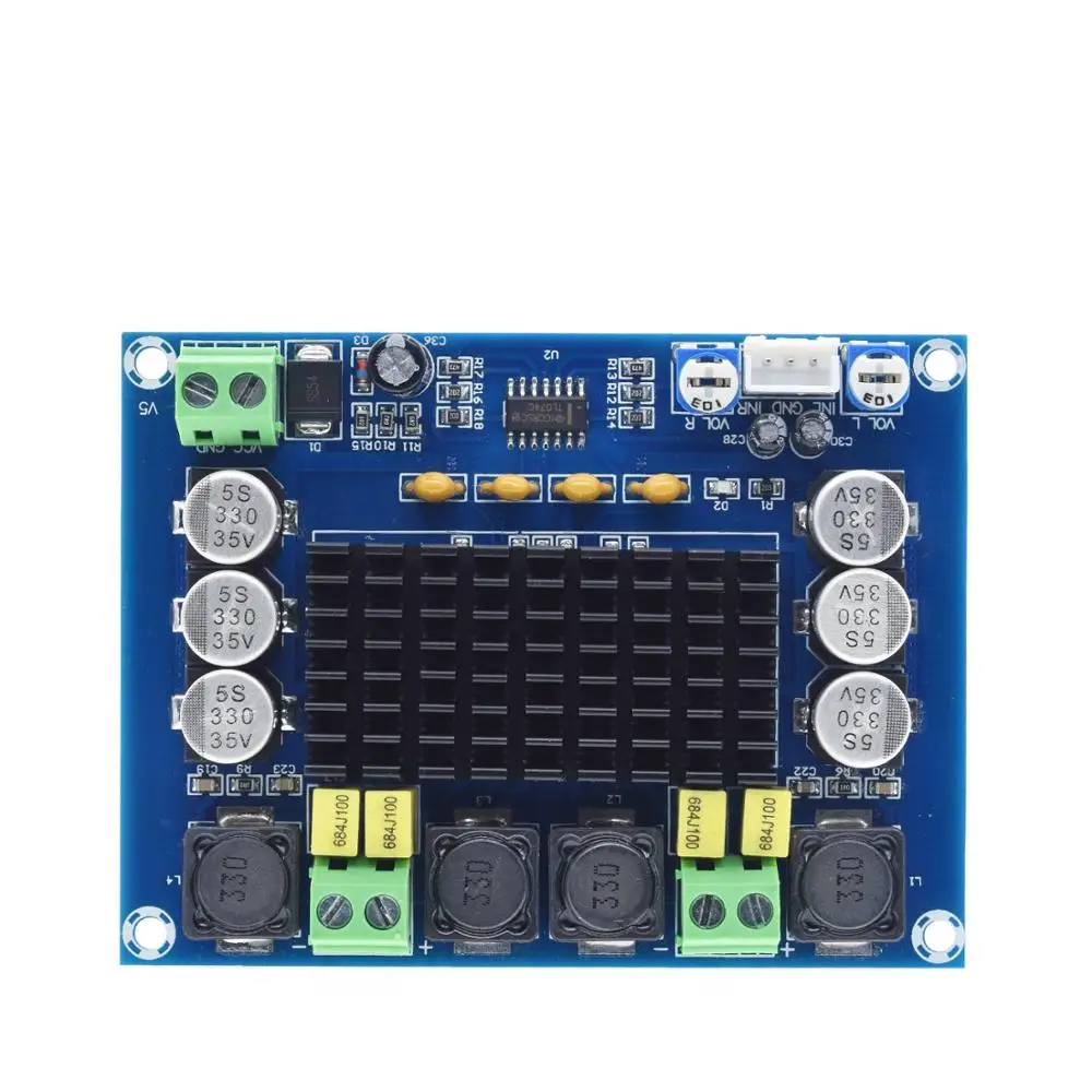 TZT DC 12 В 24 в 120 Вт* 2 TPA3116 D2 двухканальный цифровой усилитель мощности аудио доска хорошее