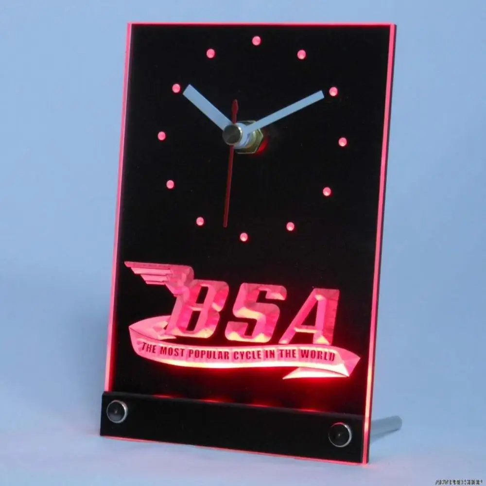 tnc0180 BSA Motorcycles Cycle Table Desk 3D LED Clockin Wall Clocks
