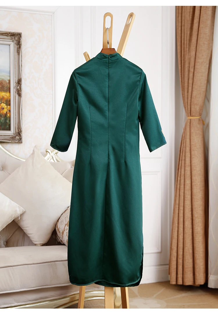 Элегантное платье Cheongsam черное платье для вечеринки платье Ципао