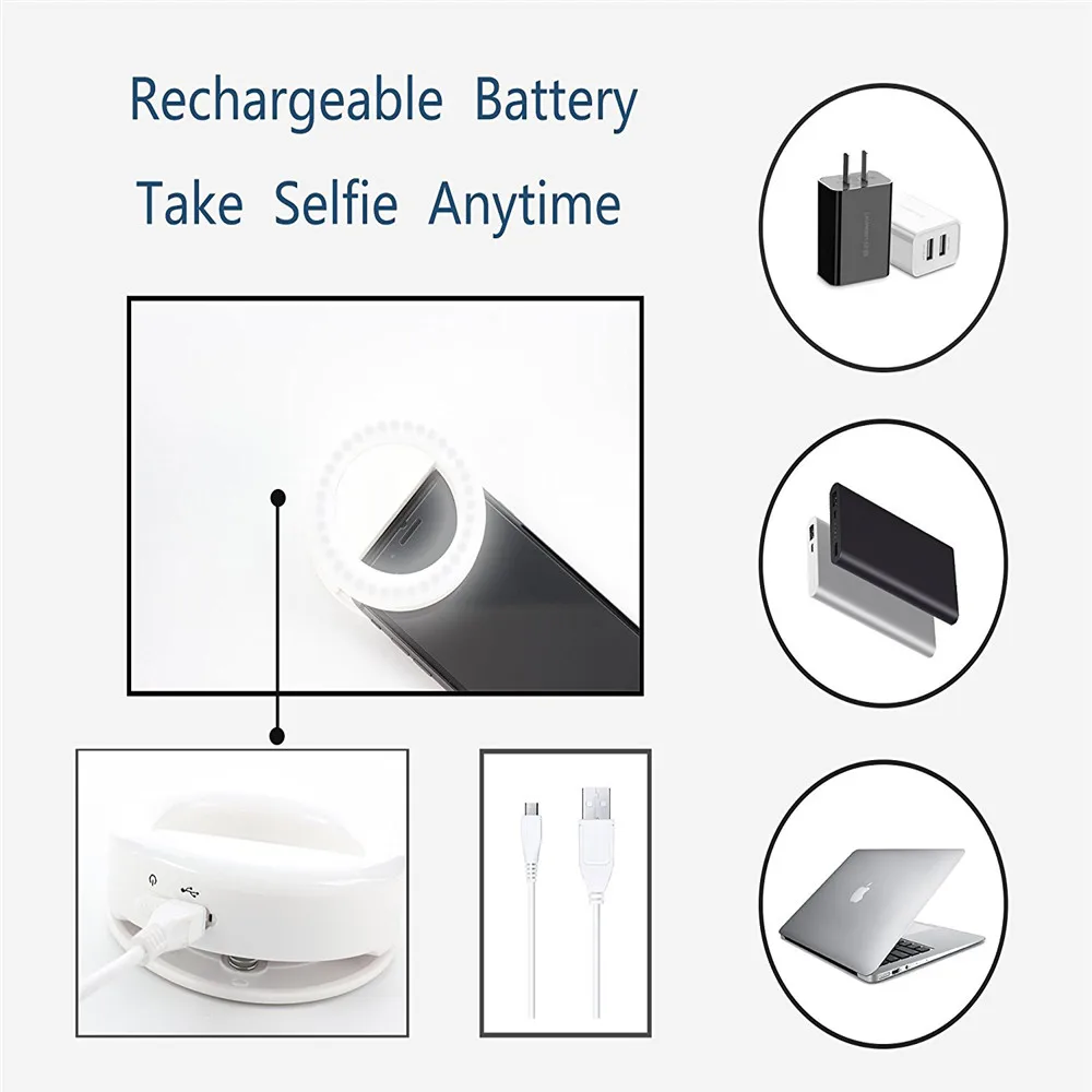 selfie light USB LED makeup video ringlight photographic lighting with lamps Charge photography rin - 1000006160175