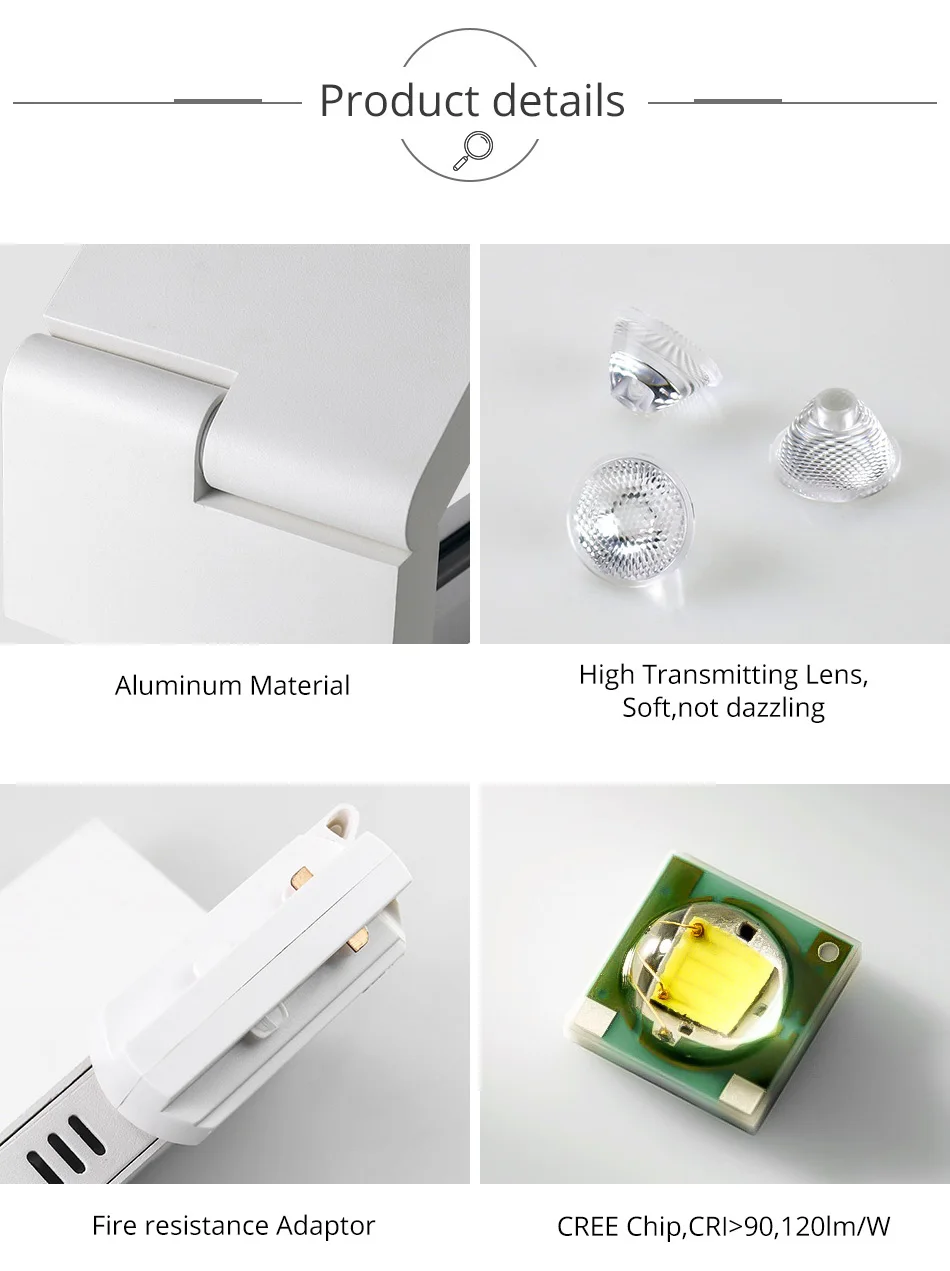 Modern LED Track Lights 12W Ceiling Rail Light Spotlight 2 Wire 3 Wire 4 Wire For Home Shoes Store Clothing Showrooms Lighting (12)