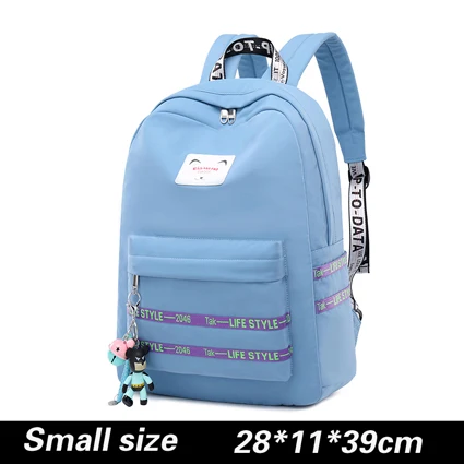 WINNER, водонепроницаемый женский рюкзак с usb зарядкой, Mochila для женщин, школьная сумка, рюкзак для ноутбука, милый рюкзак с подвеской в виде колокольчика - Цвет: Small Size