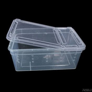 

Terrarium for reptiles Transparent Plastic Box Insect Reptile Transport Breeding Live Food Feeding Box DropShip