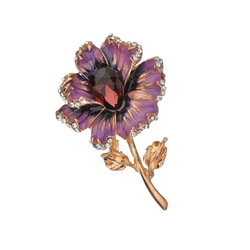 

Retro Crystal Antique Flower Brooches for Women Romantic Wedding Brooch Pin Rhinestone Party Bouquet Jewelry