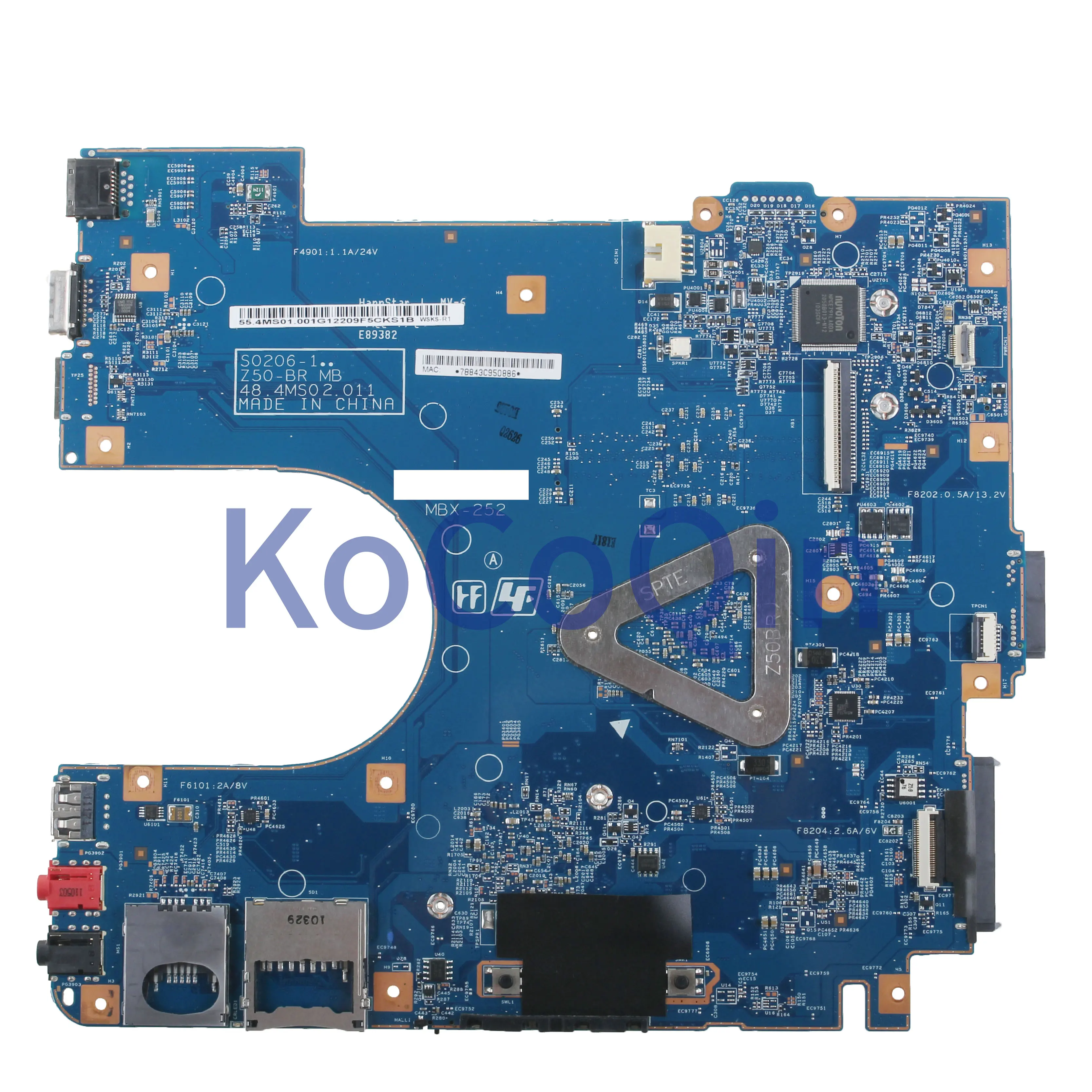 KoCoQin материнская плата для ноутбука SONY VAIO VPCEL VPCEL22FX MBX-252 A1829669A материнская плата S0206-1 Z50-BR 48.4MS02.011 EME3500 cpu