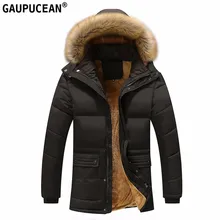 Мужская хлопковая стеганая куртка с капюшоном, меховая шапка со съемными карманами и кнопками на молнии, новая Толстая теплая одежда, флисовое Мужское пальто с хлопковой подкладкой