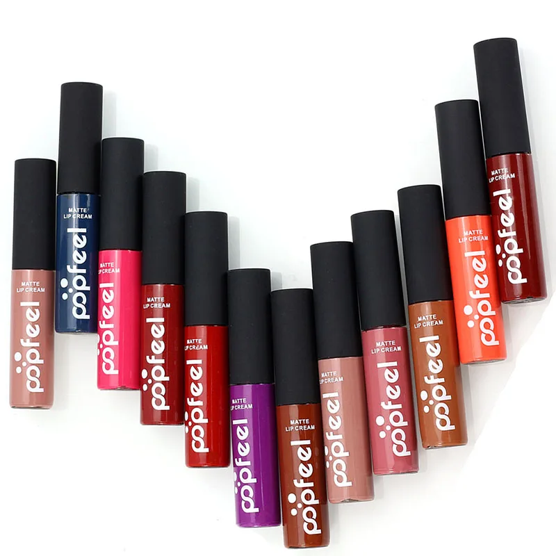 12 colors Lip Gloss Tint Makeup Metallic Pomade Lipgloss Liquid