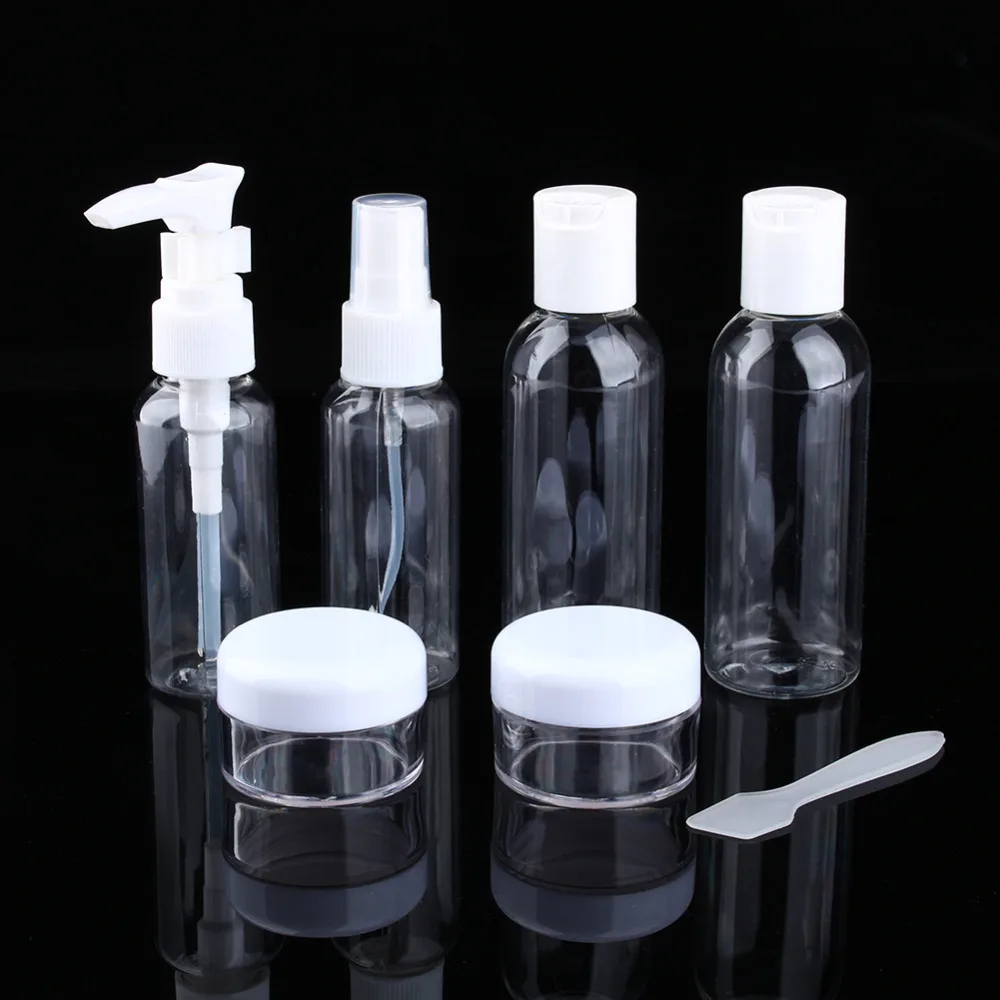 6pcs/set Portable Transparent Cosmetic Dispenser Bottle Travel Makeup
