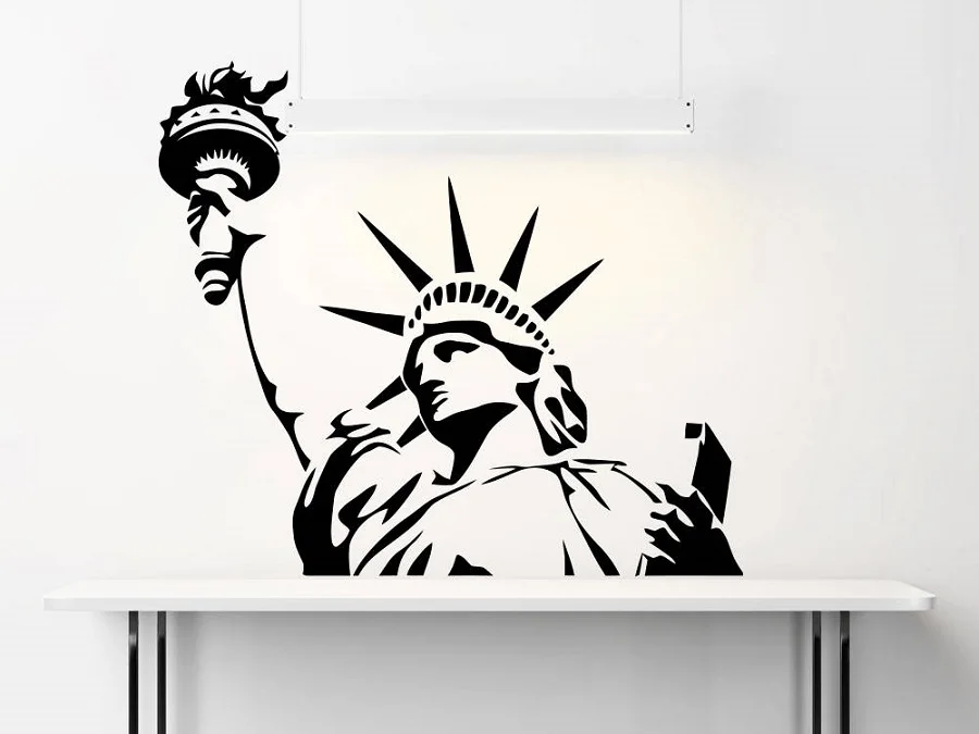 United States New York landmarks Statue of Liberty vinyl wall stickers living room bedroom office home decor decal CS21