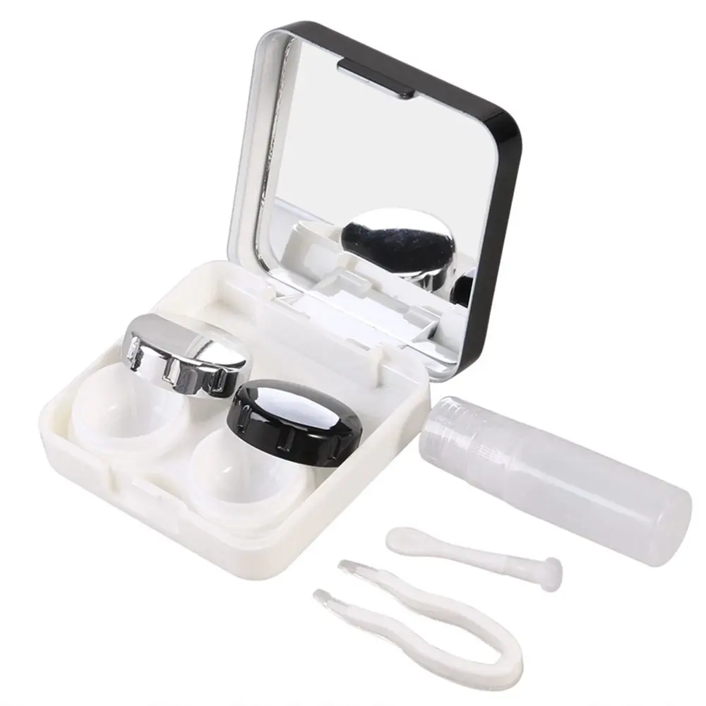 

1PC Unisex Contact Lens Box ABS Plastic Reflective Contact Mirror Lens Box Portable Travel Container Holder Storage Soaking Case