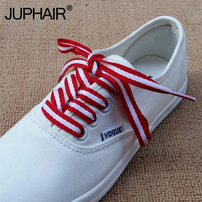 

8 Pairs Canvas Shoes Color Decorating Pattern Colorful Shoelaces Flat Laces Shoelaces Laces Red White Blue Polyester Stripe Lace