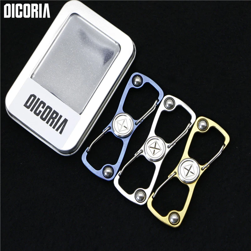 

DICORIA custom 3cr13mov fingertip gyroscope, outdoor climbing spiking bearings edc key chain opener screwdriver tool kit