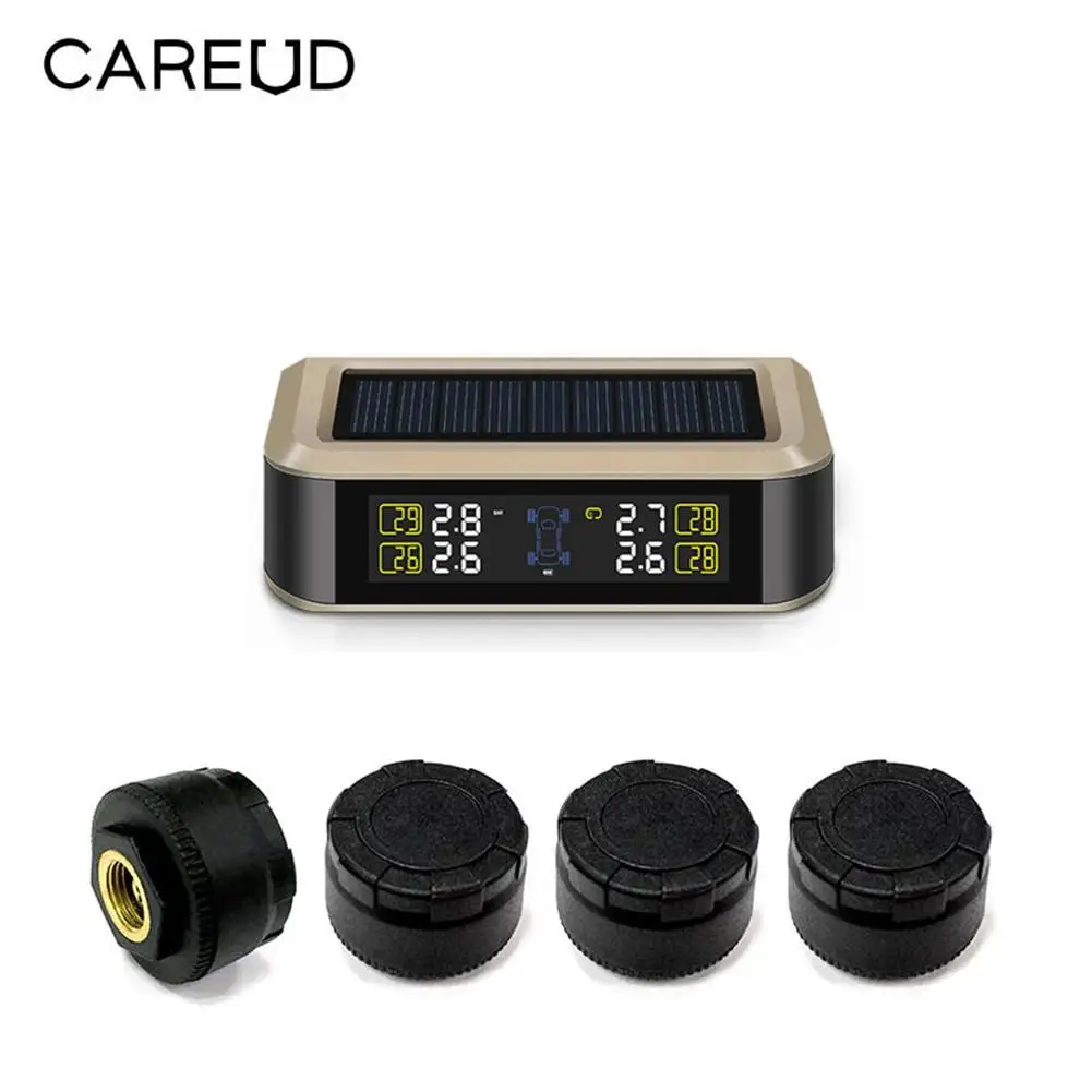 

Multifunction TPMS Lithium Battery USB Cable Solar Energy Two Power Supply Car Tire Pressure Monitor TPMS Prevent Puncture