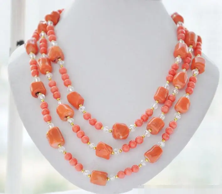 

song voge gem nanJ1094 baroque round pink coral faceted crystal necklace