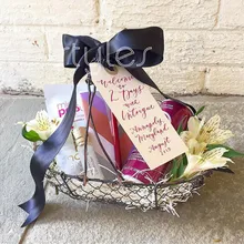 Cocostyles изготовленная на заказ пустая винтажная ручная железная проволочная корзина с ручкой для украшения дома и Свадебная подарочная упаковка