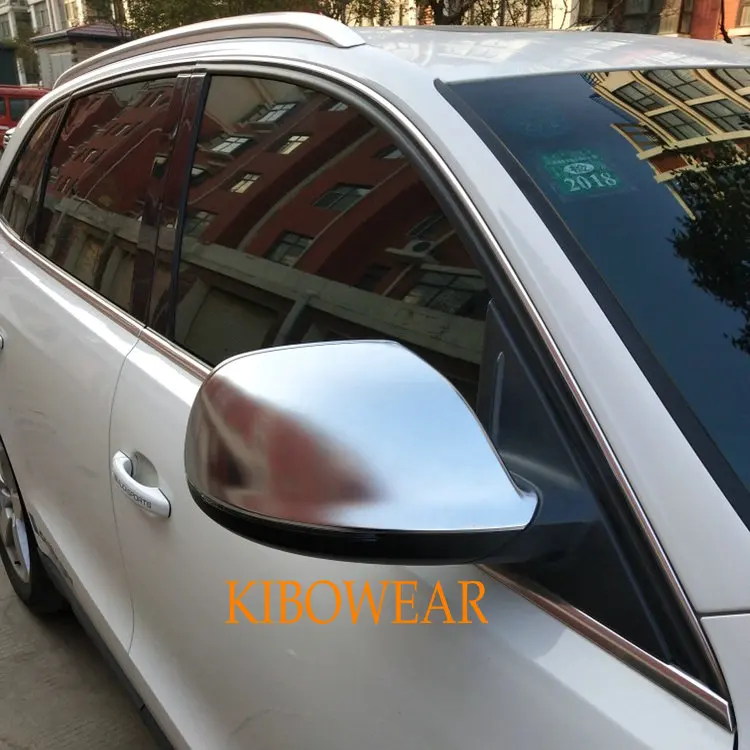 Kibowear для Audi Q5 8R Q7 4L SQ5 Chrome Боковая зеркало заднего вида колпаки 2009 2010 2011 2012 2013 серебристый матово
