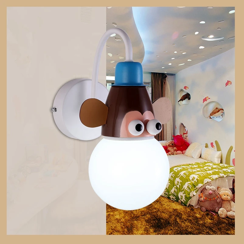 Cartoon LED Children's bedroom wall light E27 bulb Modern Originality